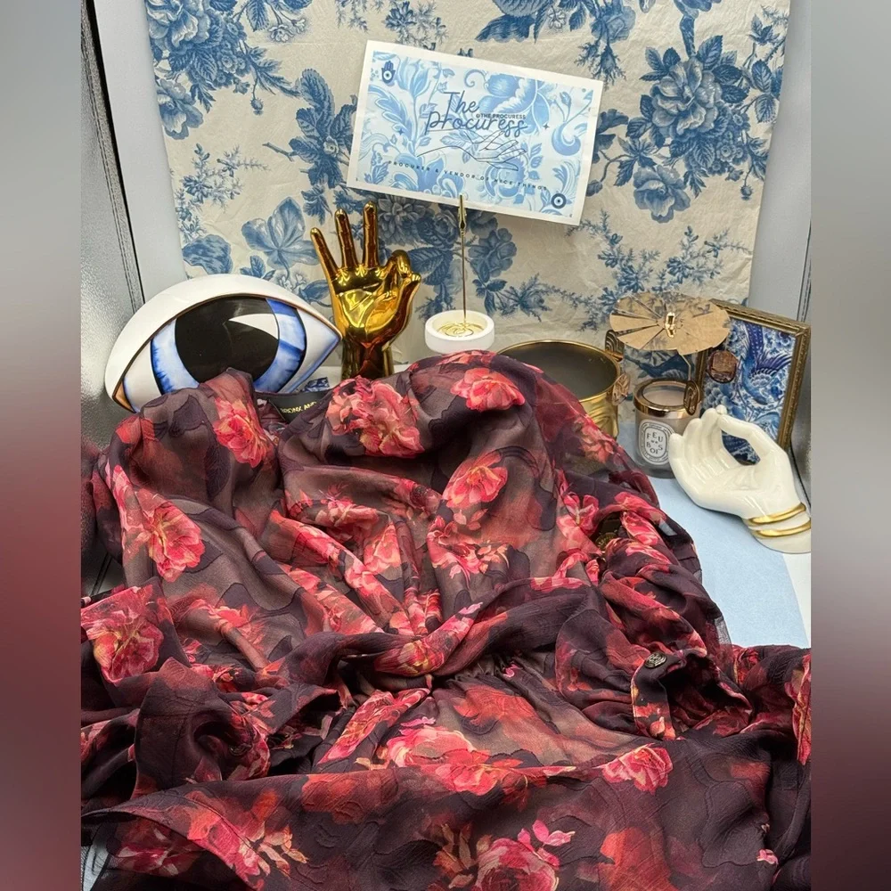 🆕 BRONX & BANCO 🧿 NWOT Bedouin Coastal Mini Dress, Rose Burnout - Sz S US 4 - Picture 14 of 17